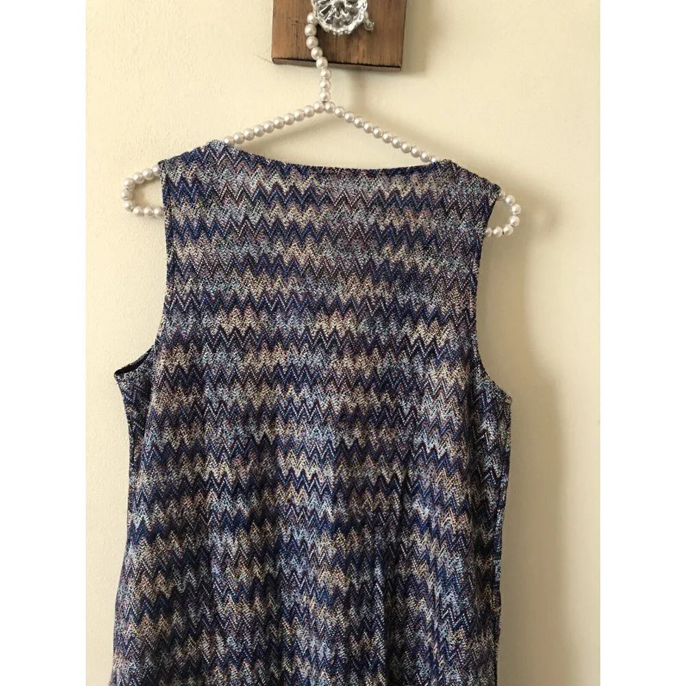 NWT Anthropologie Maeve Womens Size Small Westwater Blue Knit Dress Chevron - Picture 5 of 7